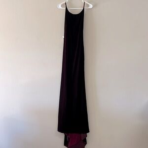 NWT Fame and Partners Burgundy High Low Velvet Gown